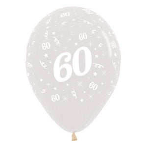 Amscan_OO Balloon - Printed Latex Age 60 Crystal Clear Latex Balloon 30cm 25pk