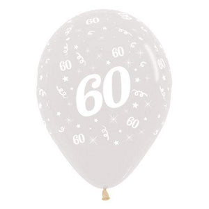 Amscan_OO Balloon - Printed Latex Age 60 Crystal Clear Latex Balloon 30cm 6pk