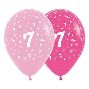 Amscan_OO Balloon - Printed Latex Age 7 Fashion Pink Assorted Latex Balloons 30cm 6pk