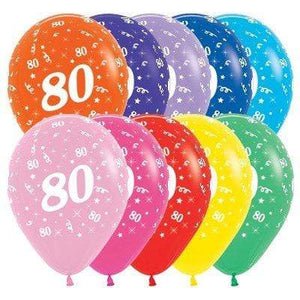 Amscan_OO Balloon - Printed Latex Age 80 Fashion Assorted Latex Balloon 30cm 25pk