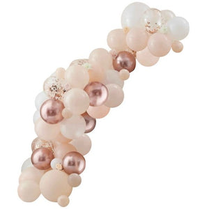 Balloon - Printed Latex Baby In Bloom Peach White & Rose Gold Confetti Balloons 70pk