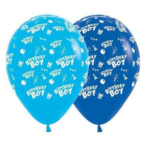 Amscan_OO Balloon - Printed Latex Birthday Boy Fashion Blue & Royal Blue Latex Balloon 30cm 25pk