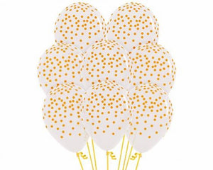 Amscan_OO Balloon - Printed Latex Coloured Confetti Crystal Clear Latex Balloons 30cm 12pk