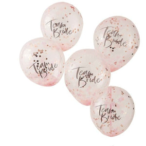 Balloon - Printed Latex Floral Hen Party Team Bride Confetti Balloons 30cm 10pk