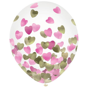 Amscan_OO Balloon - Printed Latex Hearts Confetti Latex Balloon 30cm 6Pk