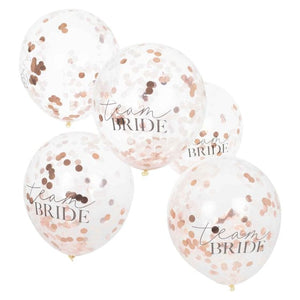 Balloon - Printed Latex Hen Party Confetti 'Team Bride' Balloons 30cm 5pk