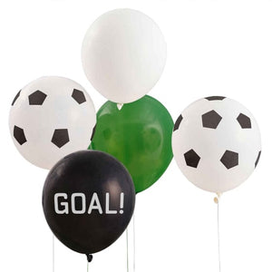 Balloon - Printed Latex Kick Off Party Football Balloon Bundle 30cm 5pk