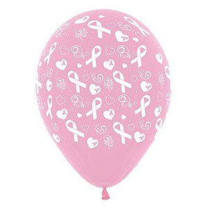 Amscan_OO Balloon - Printed Latex Pink Ribbon Fashion Pink Latex Balloons 30cm 6pk