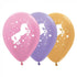 Unicorn Sparkles & Stars Satin Pearl Pink, Lilac & Metallic Gold Latex Balloons 30cm 25pk