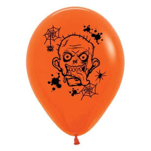 Amscan_OO Balloon - Printed Latex Zombie Horror Fashion Orange Latex Balloons 30cm 6pk