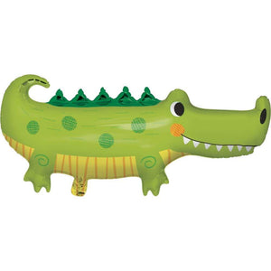 Amscan_OO Balloon - Supershapes, Numbers & Letters Alligator Party Supershape Foil Balloon 46cm x 92cm Each