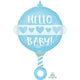 Amscan_OO Balloon - Supershapes, Numbers & Letters Baby Boy Rattle Supershape Foil Balloon 43cm x 60cm Each