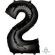 Balloon - Supershapes, Numbers & Letters Black / 2 Numeral SuperShape Foil Balloon 86cm Each