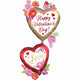 Balloon - Supershapes, Numbers & Letters Giant Multi-Balloon Happy Valentine's Day Satin Watercolour Floral 132cm Each