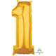 Amscan_OO Balloon - Supershapes, Numbers & Letters Gold Numeral 1 Mid-Size Shape Foil Balloon Balloon 66cm Each