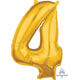 Amscan_OO Balloon - Supershapes, Numbers & Letters Gold Numeral 4 Mid-Size Shape Foil Balloon Balloon 66cm Each