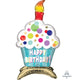 Amscan_OO Balloon - Supershapes, Numbers & Letters Happy Birthday Cupcake Supershape Foil Balloon 38cm x 60cm Each