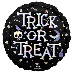 Amscan_OO Balloon - Supershapes, Numbers & Letters Holographic Iridescent Trick or Treat Foil Balloon 45cm Each