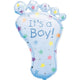 Amscan_OO Balloon - Supershapes, Numbers & Letters It's A Boy Foot SuperShape Foil Balloon 58cm x 82cm Each