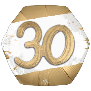 Amscan_OO Balloon - Supershapes, Numbers & Letters Multi-Balloon Golden Age 30 Foil Balloon 76cm x 71cm Each