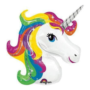 Amscan_OO Balloon - Supershapes, Numbers & Letters Rainbow Unicorn SuperShape Balloon 83cm x 73cm Each