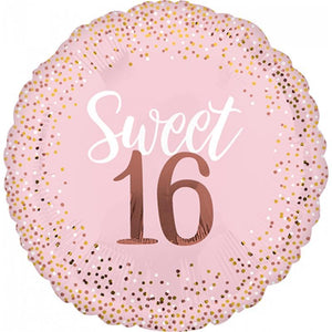 Amscan_OO Balloon - Supershapes, Numbers & Letters Sweet Sixteen Blush Supershape Foil Balloon 71cm Each