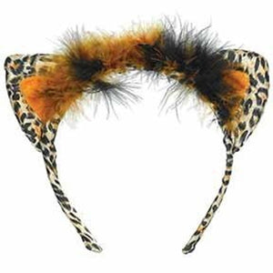 Costume Accessories - Hats & Headwear Leopard Cat Ears Feather Headband each