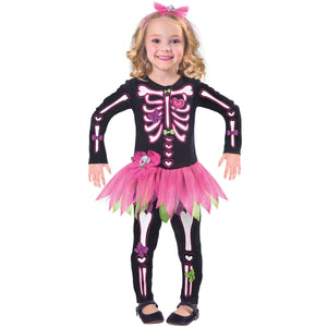 Amscan_OO Costume Girls Fancy Bones Skeleton Girls Costume Each