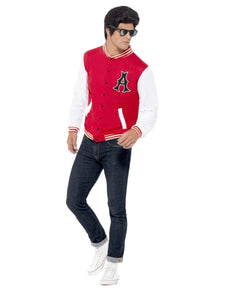 Costume Men 50s College Jock Letterman Jacket