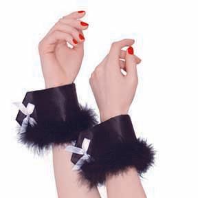 Amscan_OO Costume Props Black Bunny Feather Wrist Cuffs Each