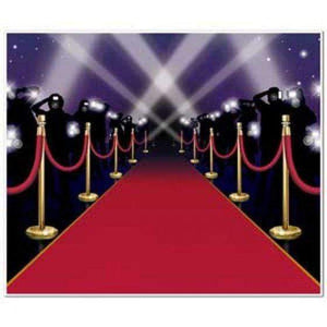 Amscan_OO Decorations - Backdrop & Scene Setters Backdrop Red Carpet & Stanchions Scene Setter Each