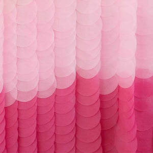 Decorations - Backdrop & Scene Setters Mix It Up Pink Ombre Tissue Paper Discs Backdrop 18pk