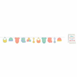 Amscan_OO Decorations - Banners, Flags & Streamers Baby Shower Autograph Clothesline Garland 25pk