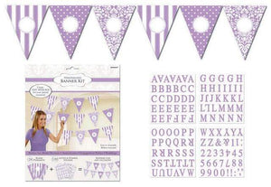 Amscan_OO Decorations - Banners, Flags & Streamers Lilac Personalized Pennant Banner Each