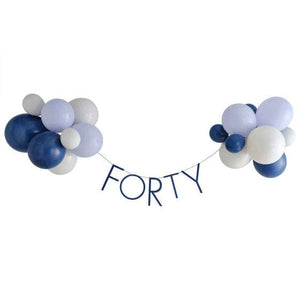 Decorations - Banners, Flags & Streamers Mix it Up Navy 40th Birthday Milestone Balloon Bunting 1.5m Each