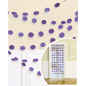 Amscan_OO Decorations - Banners, Flags & Streamers New Purple Apple Red Glitter Round String Decorations 2m 6pk