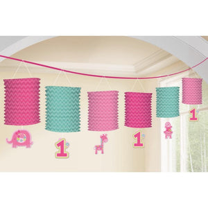 Amscan_OO Decorations - Banners, Flags & Streamers One Wild Girl Lantern Garland 365cm Each