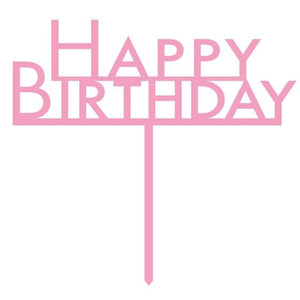 Decorations - Cake Decorations - Toppers & Banners New Pink Acrylic Happy Birthday Cake Topper Pick Each