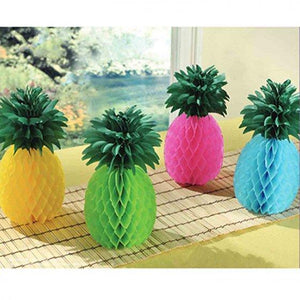 Amscan_OO Decorations - Centerpiece & Confetti Pineapple Assorted Honeycomb Table Centrepieces 29cm 4pk