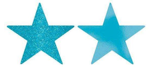 Amscan_OO Decorations - Cutouts Caribbean Blue Apple Red Glittered Foil Solid Star Cutouts 12cm 5pk