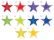 Amscan_OO Decorations - Cutouts Rainbow Yellow Glittered Foil Solid Star Cutouts 12cm 5pk