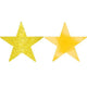 Amscan_OO Decorations - Cutouts Yellow Yellow Glittered Foil Solid Star Cutouts 12cm 5pk