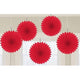 Amscan_OO Decorations - Decorative Fans, Pom Poms & Lanterns Apple Red Apple Red Mini Fan Decorations 6in 5pk