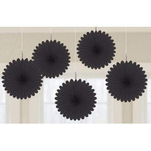 Amscan_OO Decorations - Decorative Fans, Pom Poms & Lanterns Black Apple Red Mini Fan Decorations 6in 5pk