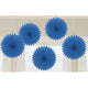 Amscan_OO Decorations - Decorative Fans, Pom Poms & Lanterns Bright Royal Blue Apple Red Mini Fan Decorations 6in 5pk