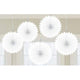 Amscan_OO Decorations - Decorative Fans, Pom Poms & Lanterns Frosty White Apple Red Mini Fan Decorations 6in 5pk