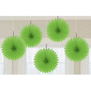 Amscan_OO Decorations - Decorative Fans, Pom Poms & Lanterns Kiwi Apple Red Mini Fan Decorations 6in 5pk