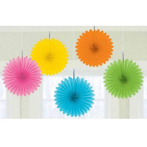 Amscan_OO Decorations - Decorative Fans, Pom Poms & Lanterns Multi Colour Apple Red Mini Fan Decorations 6in 5pk