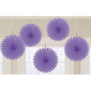 Amscan_OO Decorations - Decorative Fans, Pom Poms & Lanterns New Purple Apple Red Mini Fan Decorations 6in 5pk