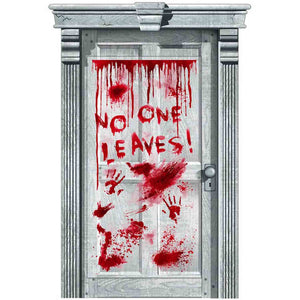 Amscan_OO Decorations - Door Covers & Curtains Asylum NO ONE LEAVES! Dripping Blood Door Plastic Decoration 1.65m x 85cm Each
